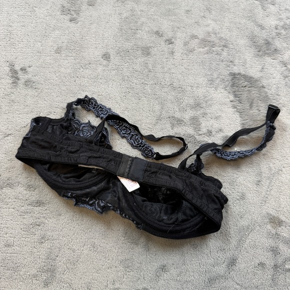 VTG Parfait Bra Womens 32C Floral Lace Mesh Embroidered Underwire Lingerie Bow - Picture 2 of 11